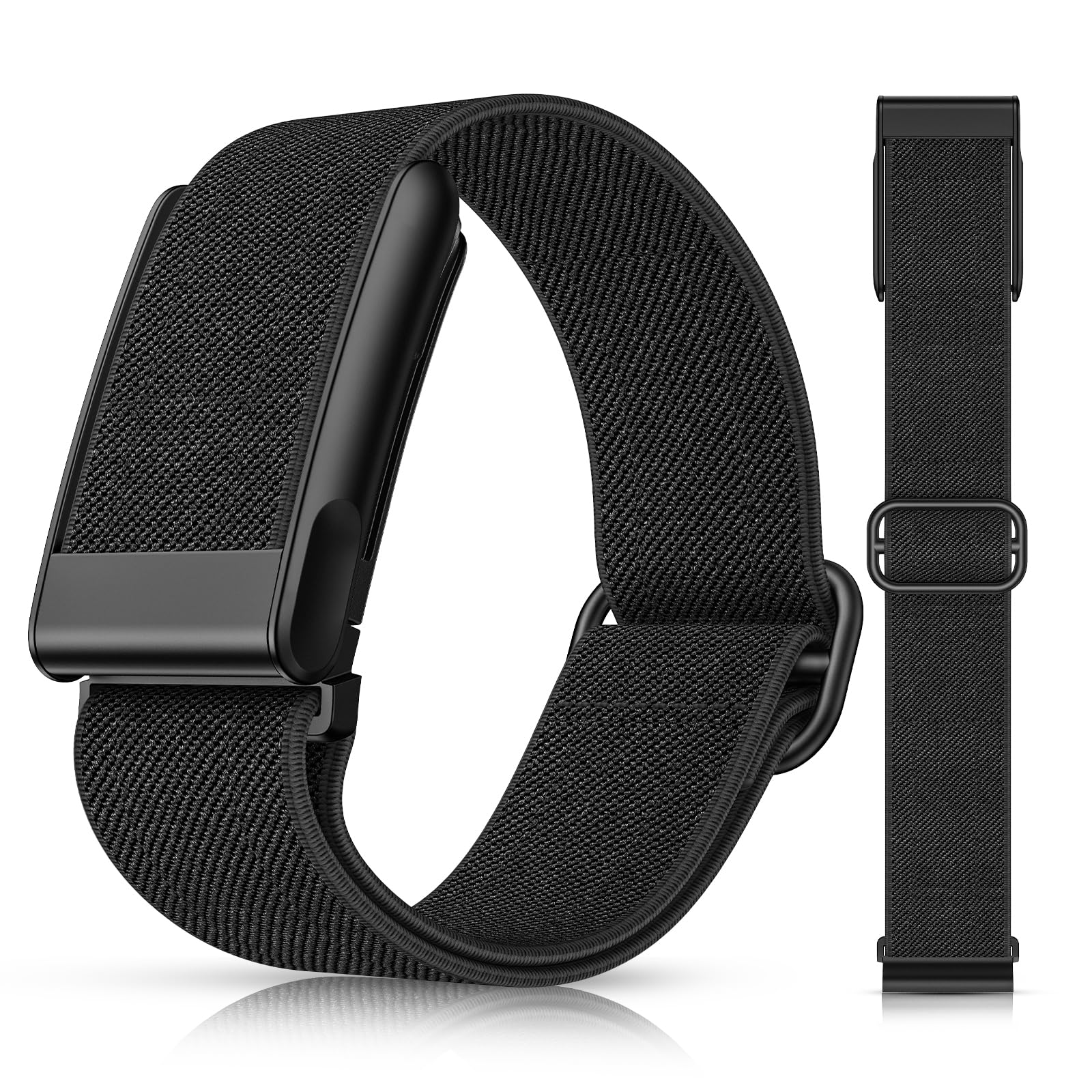 Goton Elastic Nylon Sport Strap for Whoop 5.0 & MG Bands One, Peak & Life, Quick-Dry Breathable Wristband with Quick-Adjust Sliding Buckle Accessories for Men Women - Not for Whoop 4.0 Black WHOOP 5.0/MG