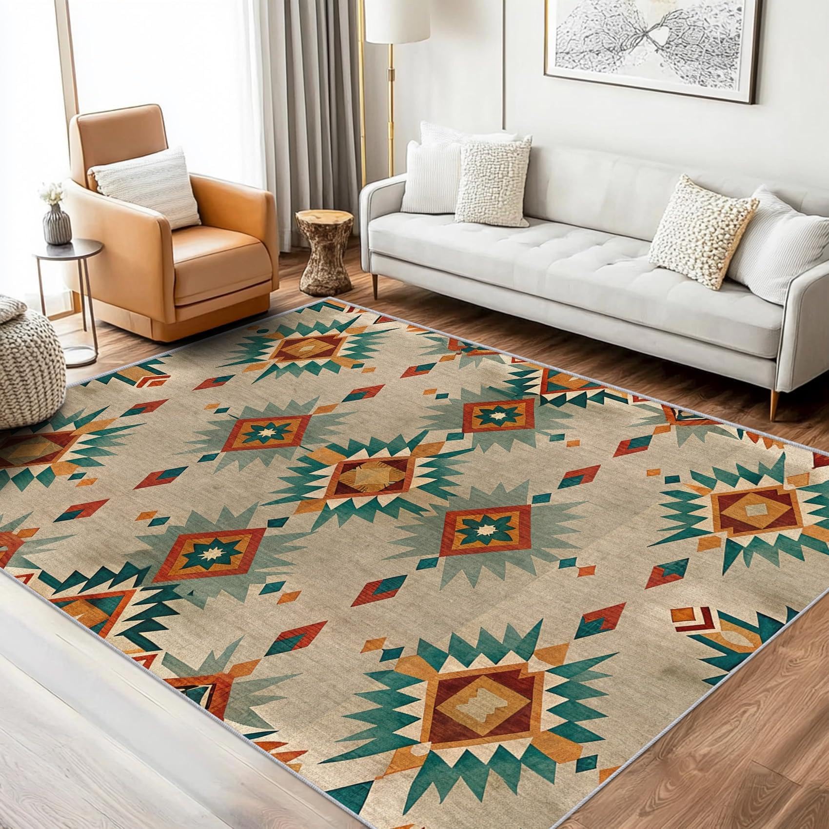 Tapis lavable antidérapant : résolvez les glissades avec le style aztèque