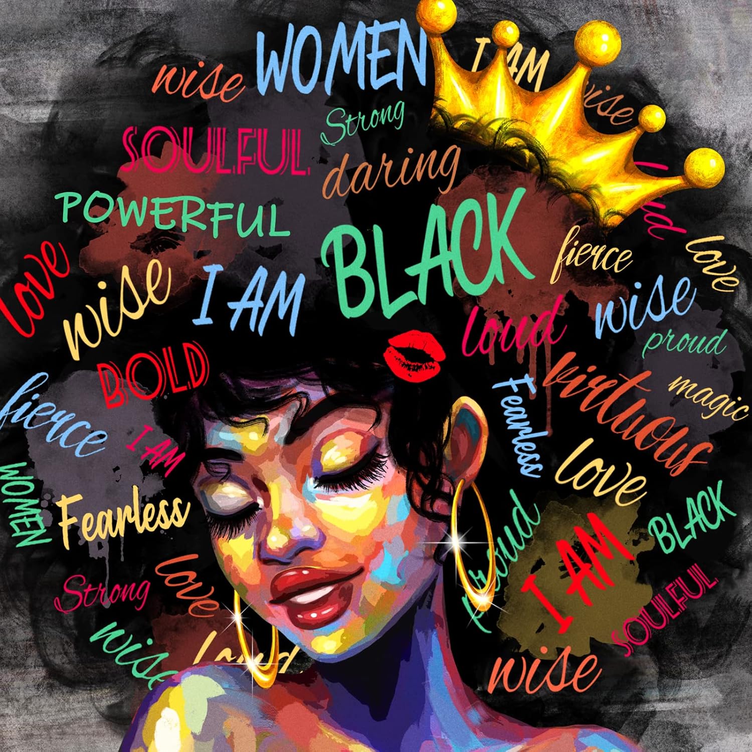 JZO African American Blanket for Women Black Girl Magic Throw Blanket Soft Cozy Fleece Blanket for Bed Chair Car Sofa Couch Bedroom 80"X60"