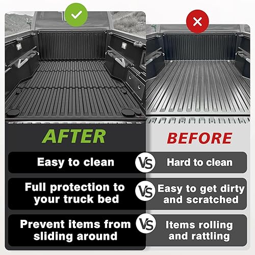 Miniatura 6 de TripleAliners - Tapete para caja de camioneta (de ejes) de 5 pies, encaje perfecto para pick-up de carga, accesorio de protección de vehículo para