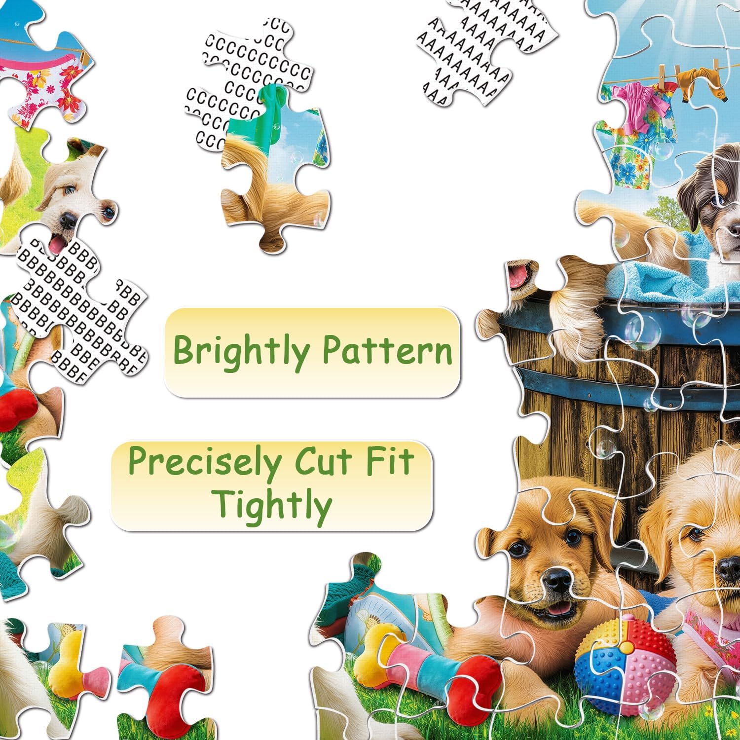 Funny Dog Puzzles for Adults 1000 Pieces, Cute Puppy Animal Jigsaw Puzzle, Challenging Puppies Family Puzzle as Home Wall Art Decor image 4
