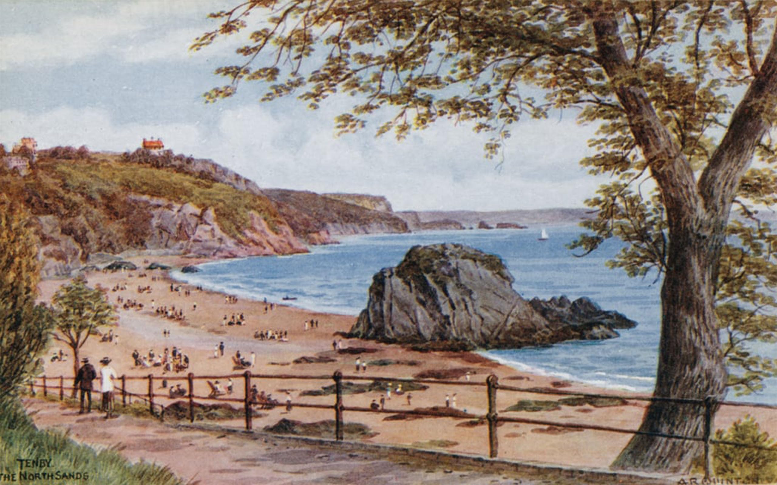 ARTXLXXBN Famous Painting Canvas Artwork Graffiti Print Tenby the North Sands by Alfred Robert Quinton Portrait Canvas Image for Home Decor 60x90cm