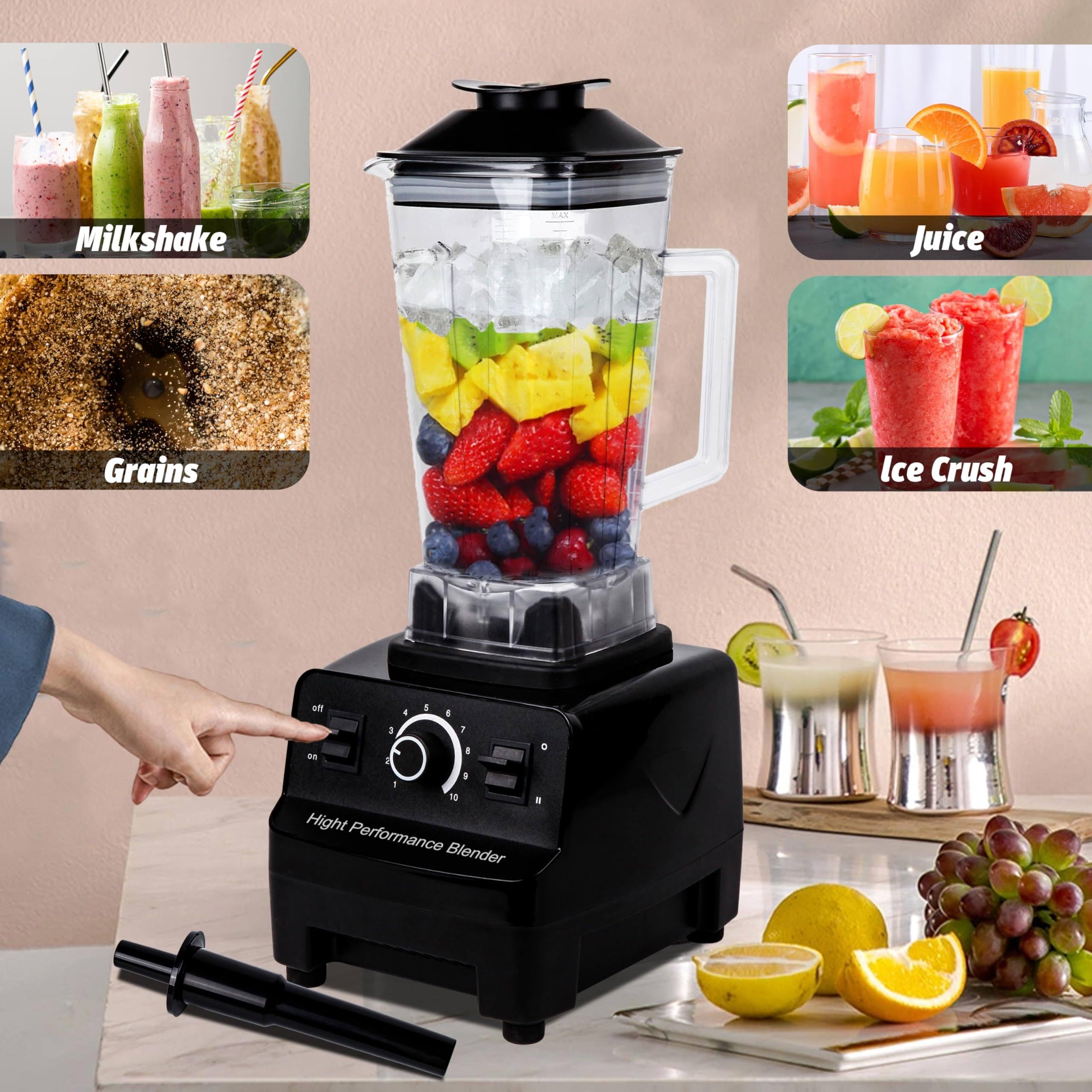 Profesjonalny Blender Do Smoothie 5500 W, 10 Ustawień PręDkośCi, 6 Ostrzy Ze Stali Nierdzewnej, Kubek Ochronny Do Przygotowywania Koktajli Mlecznych I Koktajli,A