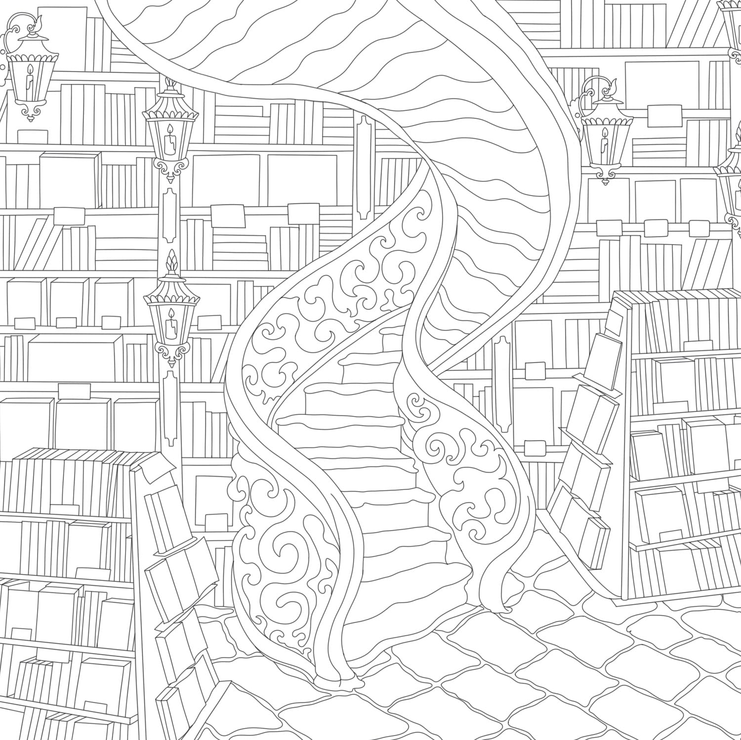Cozy Bookshops: Colouring Book: For fans of Coco Wyo, colour your way to relaxation with charming scenes of bookstore bliss