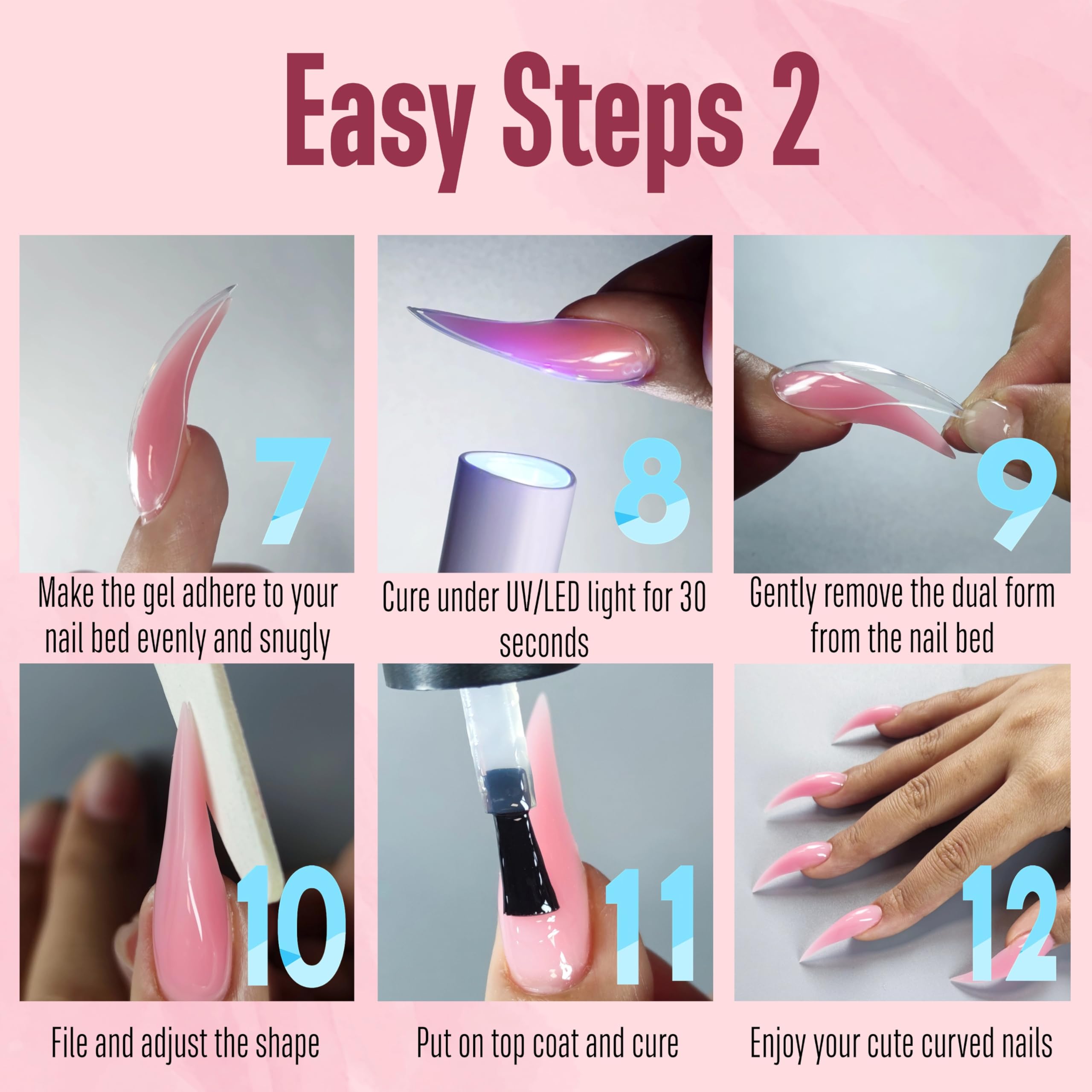 NOVO OVO Halloween Curved Stiletto Nail Dual Forms for Poly Gel Extension of 3D Eagle Claw - Image 4