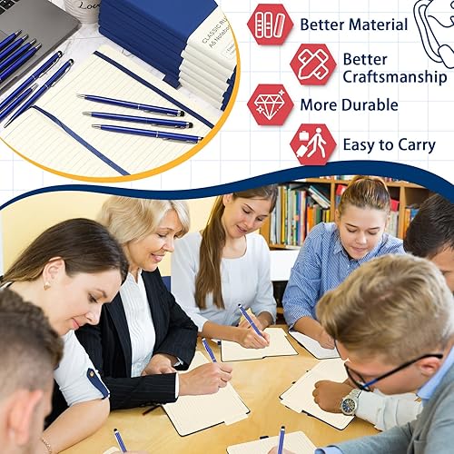 Miniatura 5 de Qeeenar Paquete de 15 cuadernos de tapa dura A5 a granel con soporte para bolígrafo con 15 bolígrafos para escuela, negocios, trabajo, viajes,