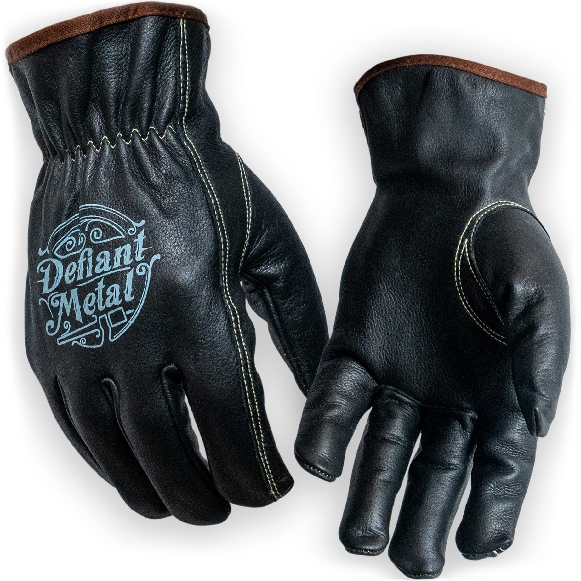 Defiant Metal Fabricator, Welding & Work Gloves - Premium Black Cow Leather