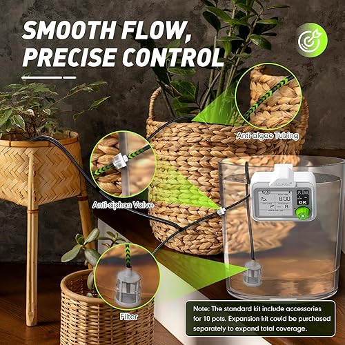 Miniatura 6 de RAINPOINT Large Display Automatic Plant Waterer Indoor for Pot Plants,Cycle & Soak Mode Vacation Self Watering Drip Irrigation System Device Kit