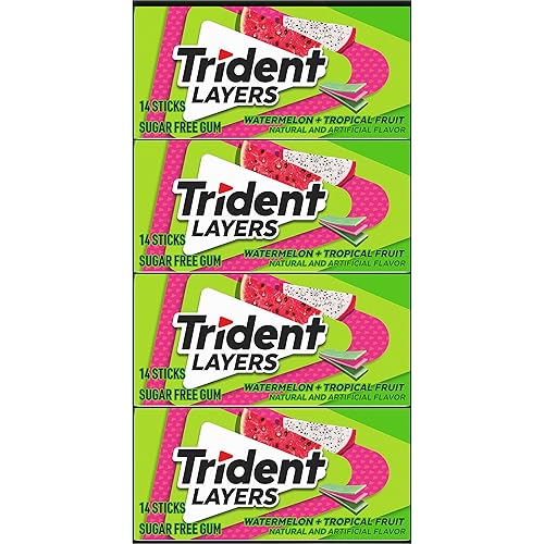 Miniatura 37 de 12 paquetes de 14 unidades cada uno; es decir, en total son 168 unidades de goma de mascar Trident Minty Sweet Twist sin azúcar sabor menta dulce.