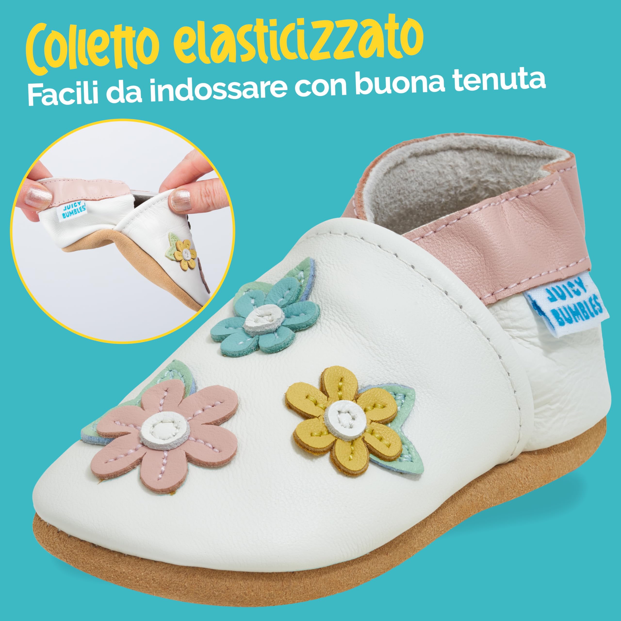 Scarpe Bambino in Morbida Pelle - Scarpine Neonato in Pelle con Suolla Scamosciata - Scarpe Primi Passi - Scarpette Neonato - Scarpe Bambina Ragazza Ragazzo …