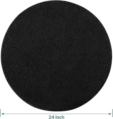 Miniatura 2 de HOMEIDEAS Tapetes de baño redondos, antideslizantes, color morado, 3 pies, extra suaves y absorbentes, lavables a máquina, alfombra de felpilla de