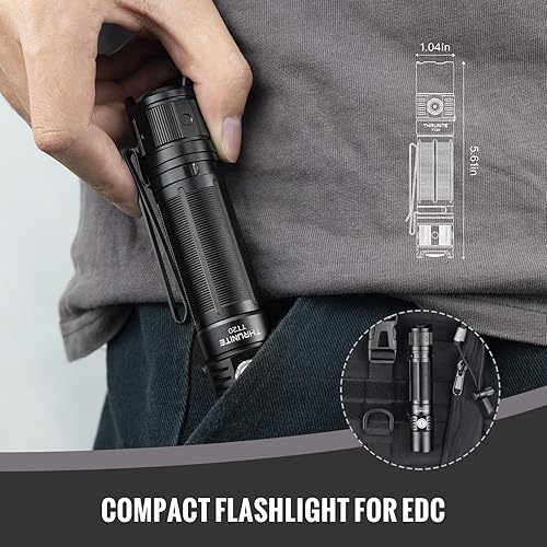 Miniatura 8 de ThruNite TT20 Linterna Max 2526 de alto lúmenes USB C recargable linternas con doble interruptor (negro - blanco frío)