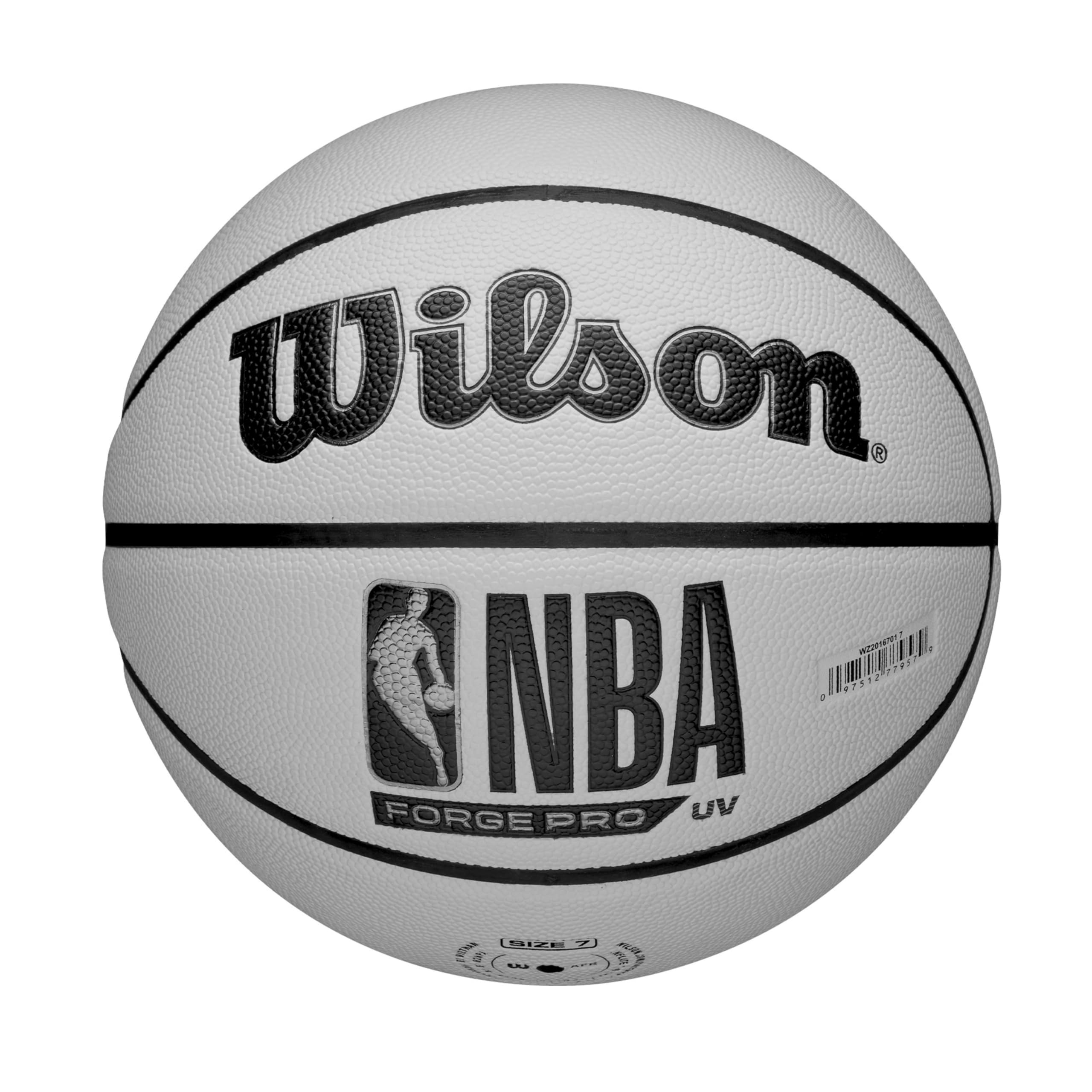 Wilson Balón de Baloncesto NBA Forge Pro UV, Proporciona una Superficie de Tacto Puro y un Acabado de Agarre Verdadero, Tecnología Ever Bounce y Estabilidad de Aire Superior, Color: Verde, Talla: 7
