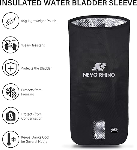Miniatura 2 de N NEVO RHINO 2 bolsas aislantes de vejiga de agua, bolsa protectora para vejigas de hidratación de 2L-3L, funda aislante de vejiga de agua mantiene