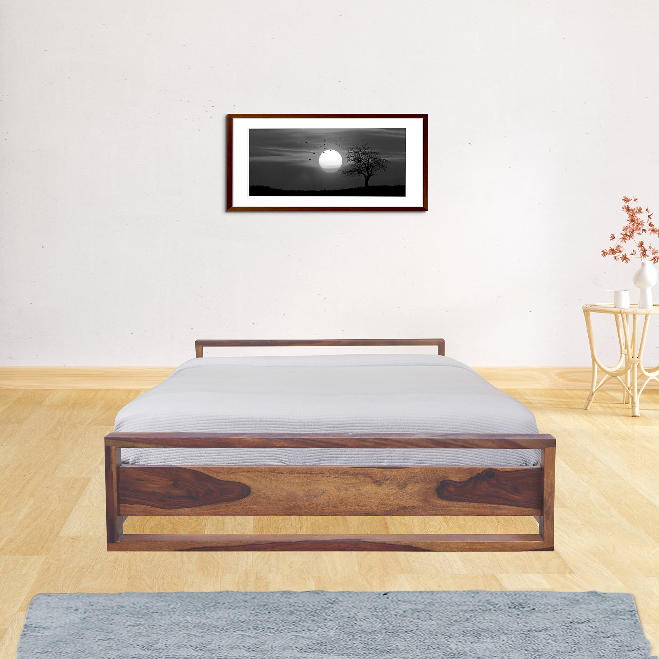Ambica Enterprises Diwan Queen Size Sheesham Wooden Bed, Without Storage Box, Solid Wood Construction (Natural Honey)-image-23