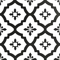 FloorPops FP2480 Comet Black Peel & Stick Vinyl Floor Tiles - Easy DIY Install, Water Resistant, 10-Pack 12x12