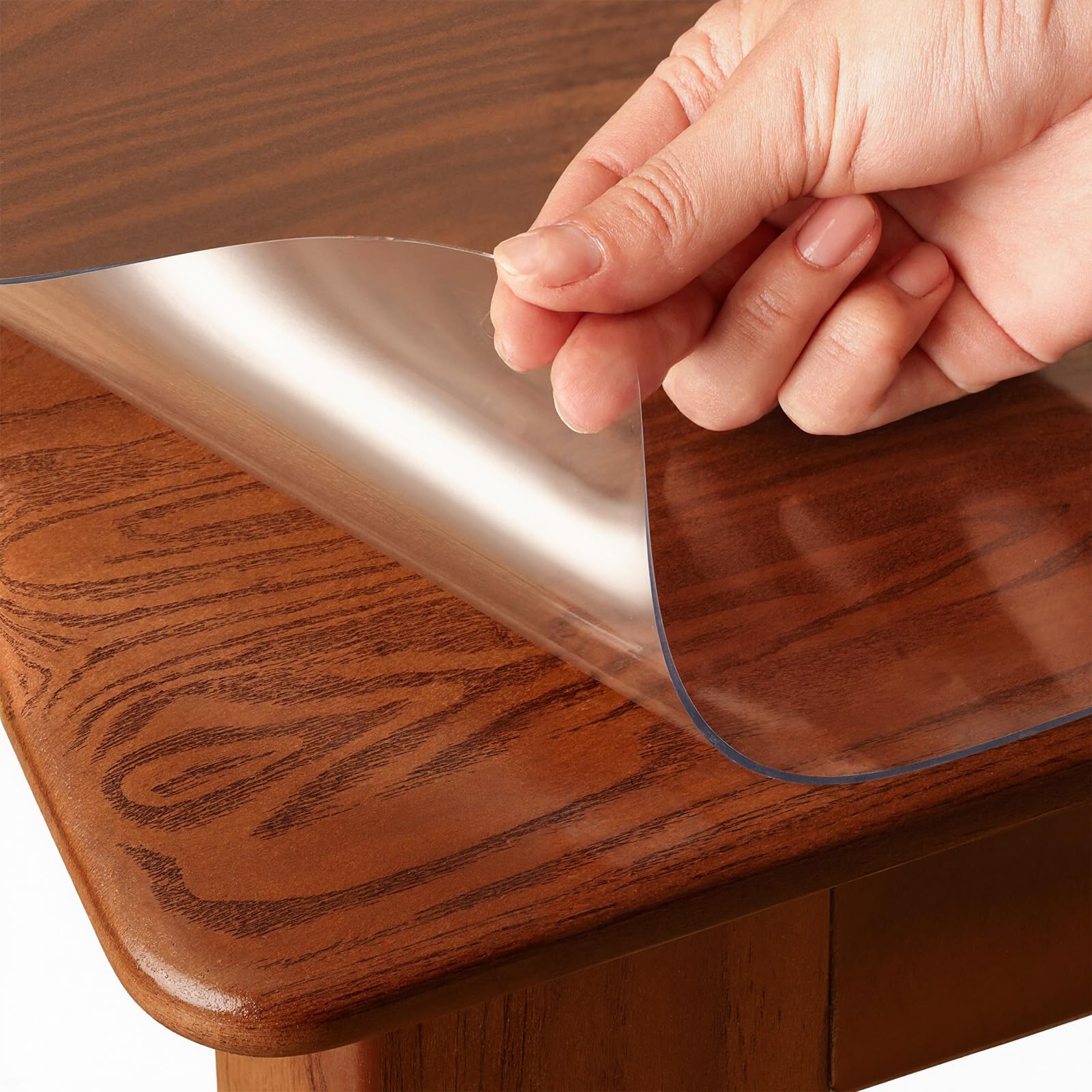 SHANNA Clear Table Protector, 1.5mm Thick 40 x 60cm Transparent Table Cover Pad, Plastic Waterproof Clear Table Protector for Dining Table, Rectangle Heavy Duty Wipe Clean Tablecloth for Home Kitchen