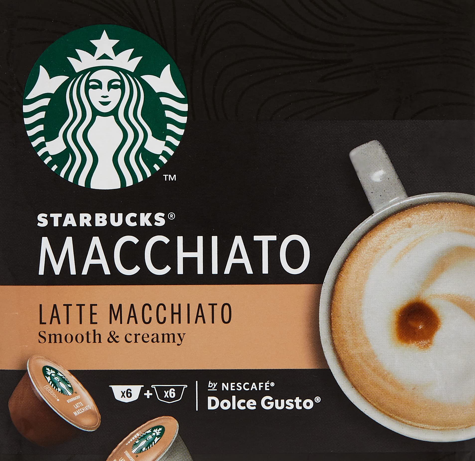Starbucks by NESCAFÉ Dolce Gusto Latte Macchiato Coffee Pods, 12 Pods