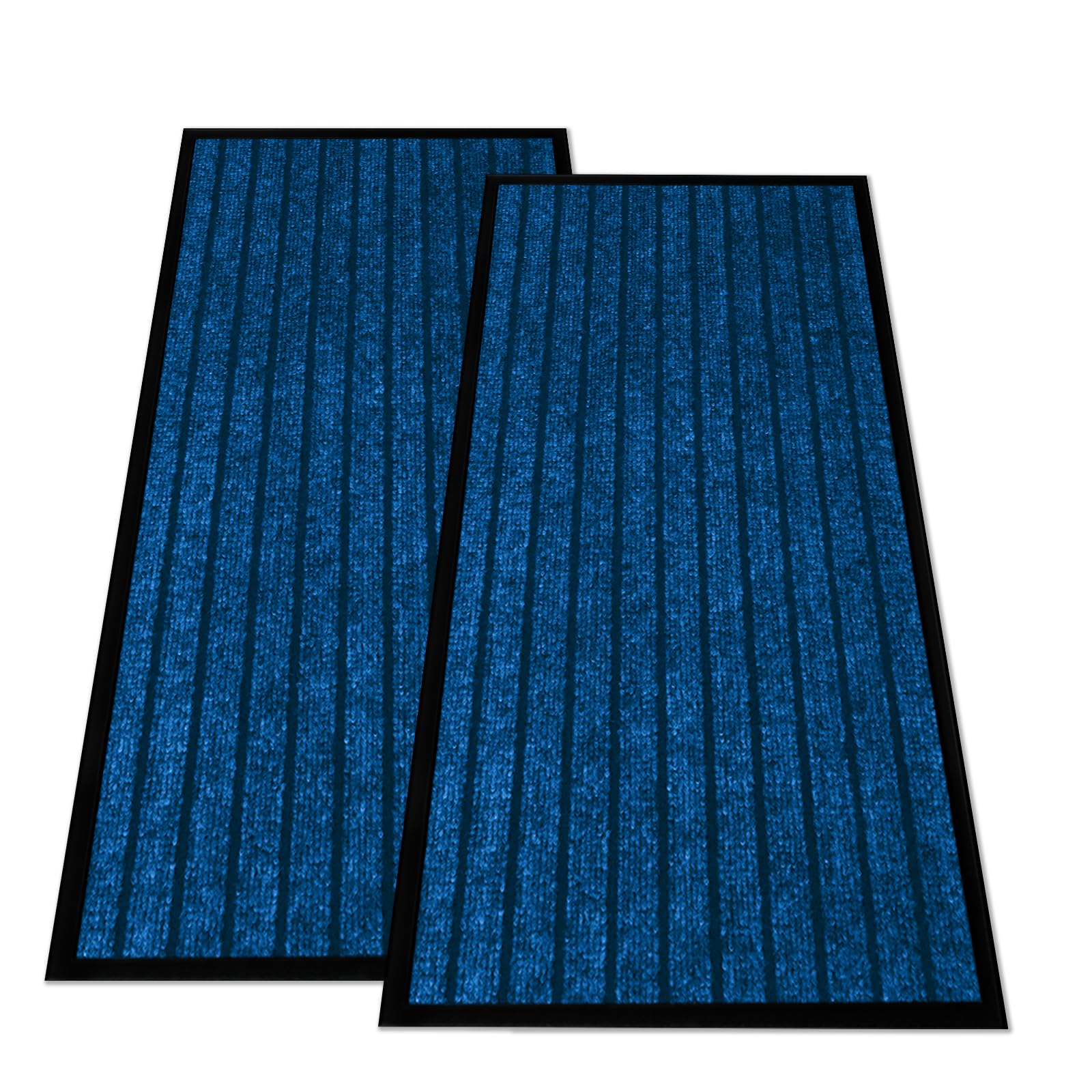 Hafaa Blue Door Mat 2 Pack 80x150 cm Water Absorbent Rubber Mat
