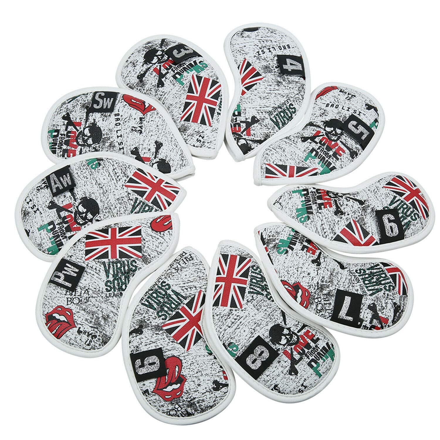 SEACLOUD 10 fundas para palos de golf, Articulos de Golf con cierre magnético, color rojo