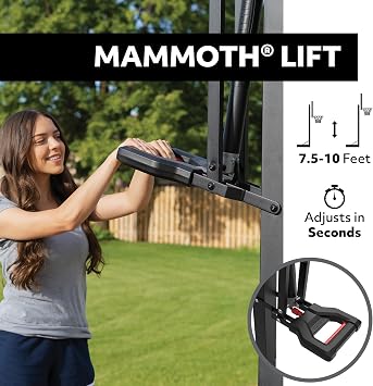 Lifetime 54 Mammoth Deluxe In-Ground Basketball Hoop, Mammoth Lift Adjustable Height, Tempered Glass Backboard Bolt Down System