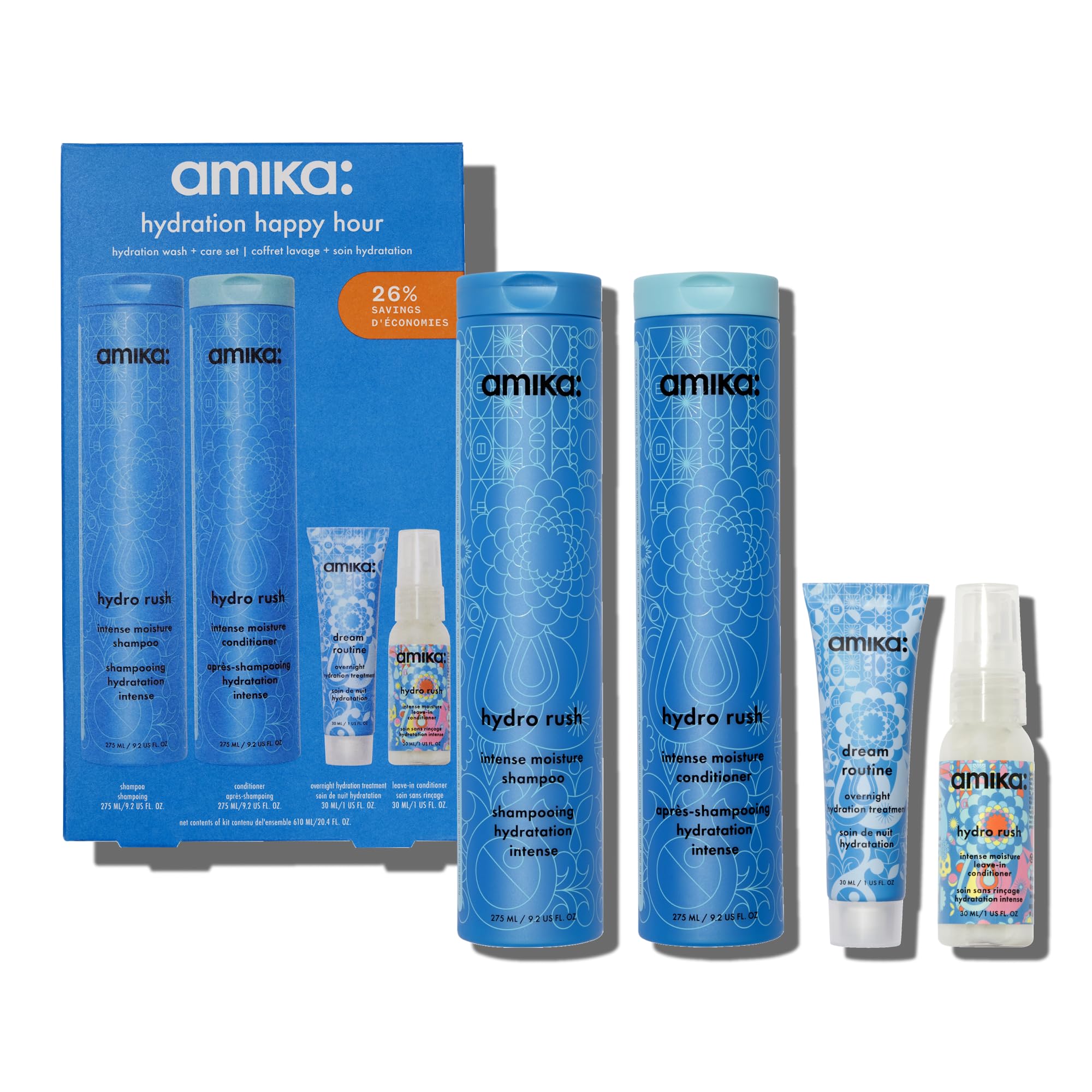 amikahydration happy hour wash + care set