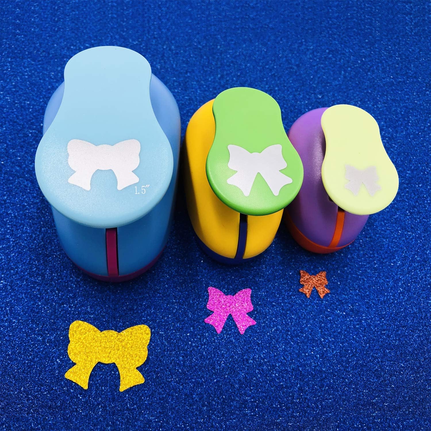 Set of 3PCS Bow (5/8 inch+1 inch+1.5 inch) Craft Punch Set Bow Paper Punch Punch Craft Scrapbooking Eva Punches