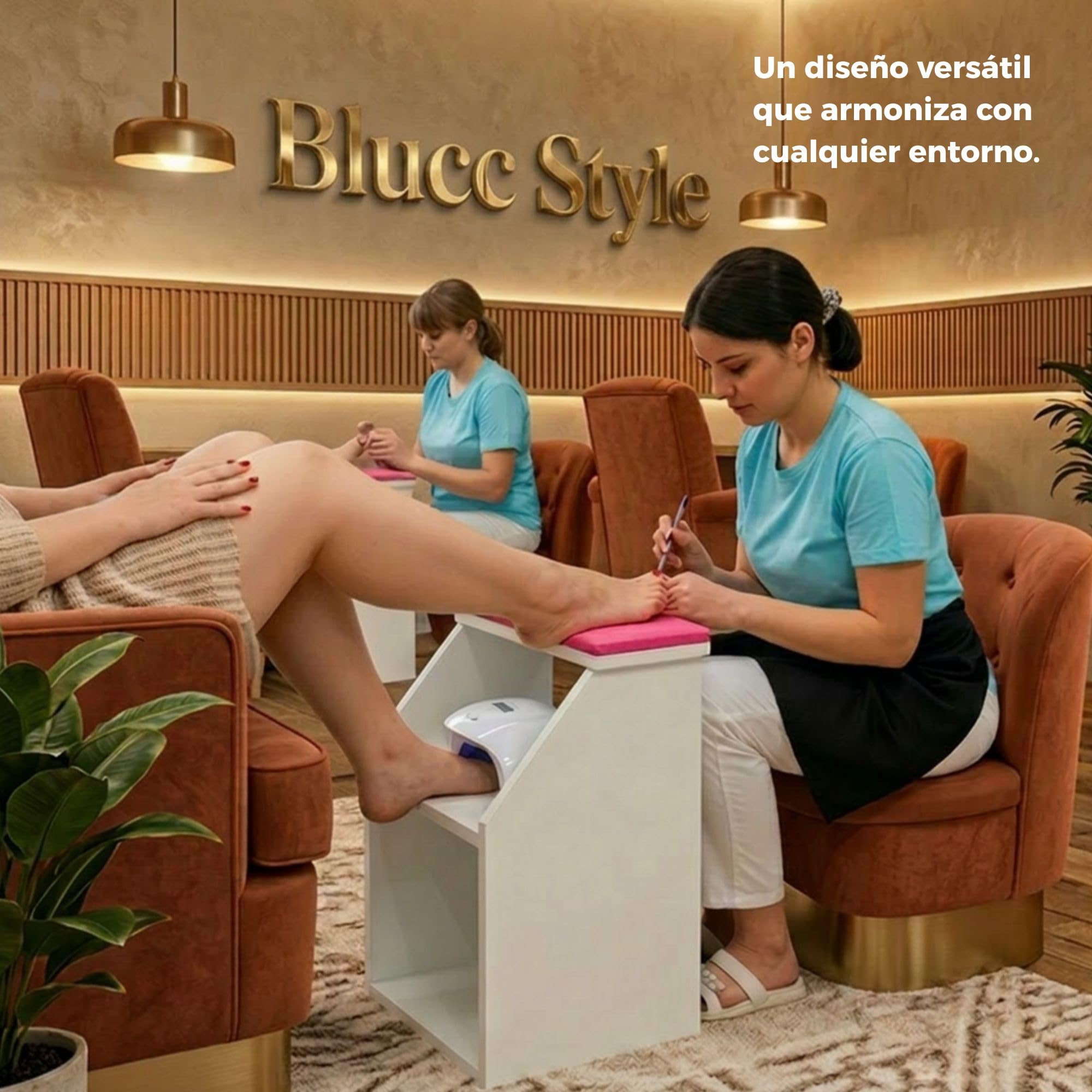 Reposapiés Pedicura Profesional Soporte Ergonómico para Salón de Uñas | Antideslizante, Listo para Usar, Fabricado en España | Estética y Manicura Profesional, Gris