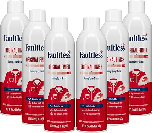 Faultless - Aerosol de almidón para lavandería, potenciador de planchado original para un deslizamiento suave de la plancha en la ropa y la tela (20