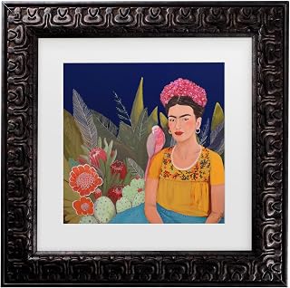 Framed Wall Art - Sylvie Demers 'Frida A Casa Azul Revisitated' Wall Decor with Matted Frame