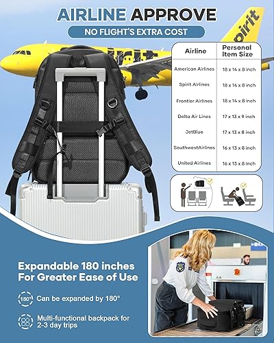 Vista 159 de VECAVE Mochila de viaje para laptop, mochila aprobada para vuelos,Mochila deportiva para universidad casual, E-peacockblue, Mochila para laptop