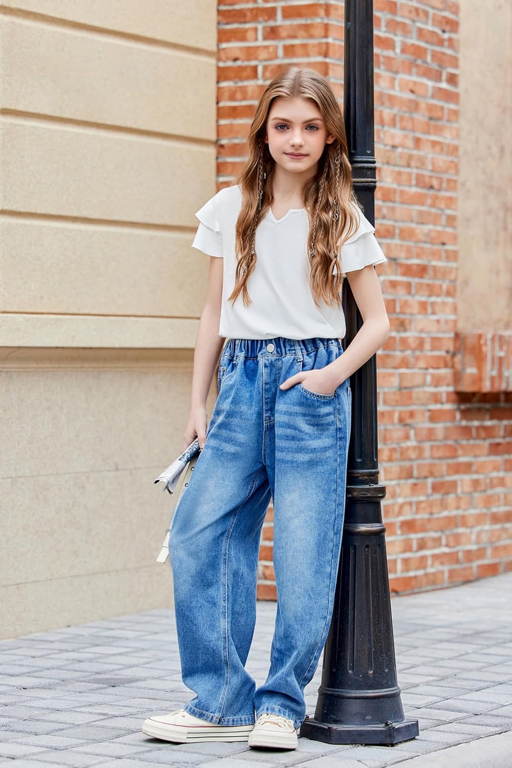 Arshiner Girls Ruffle Short Sleeve T Shirts Cute Little V Neck Tops Kids Summer Casual Blouses Clothes 5-12 Years - Image 5