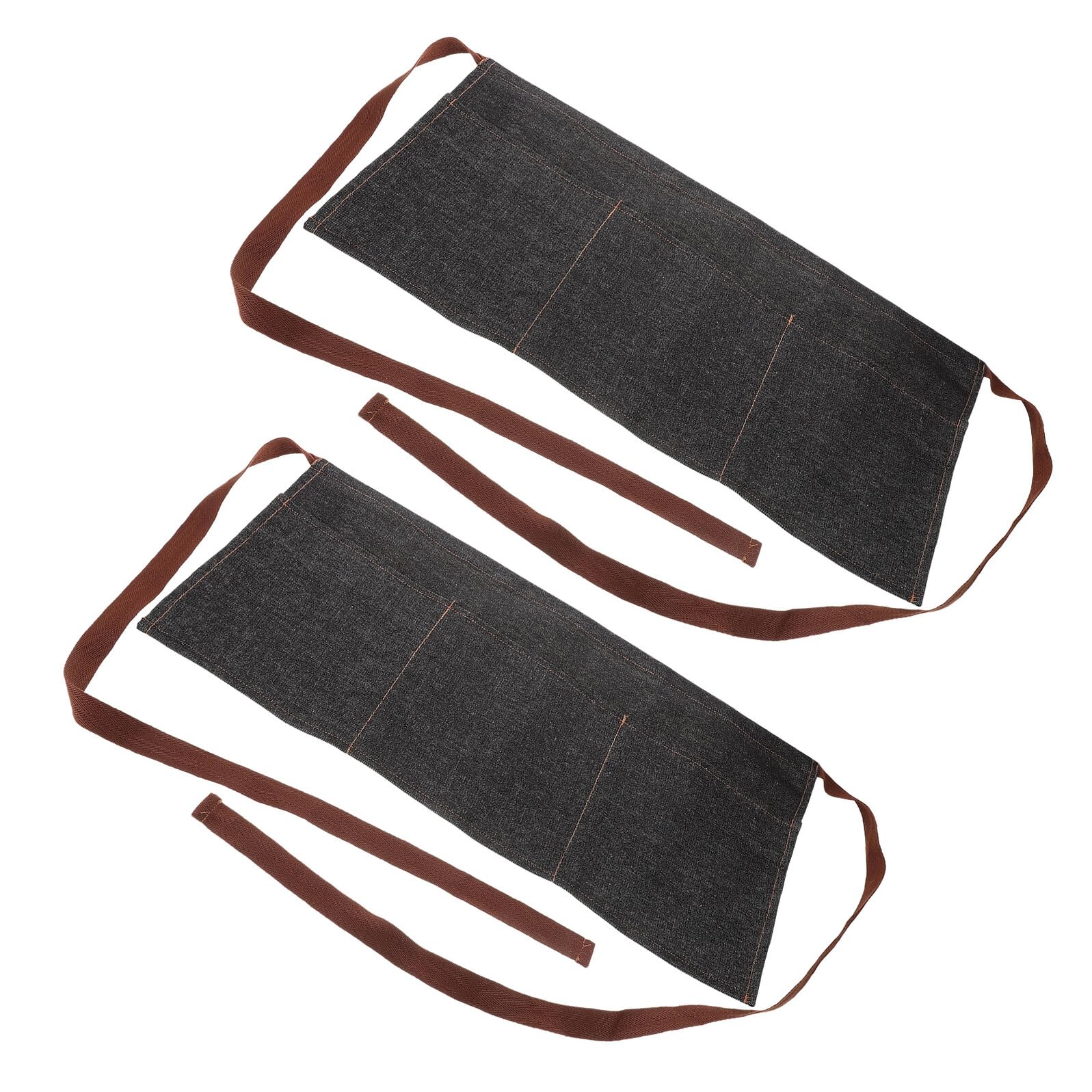 2 pezzi Grembiule Cameriere in Denim Corto Vita Regolabile con Funzionali Grembiuli Resistenti per Ristorante e Bar Facilmente Lavabili per Uso Professionale