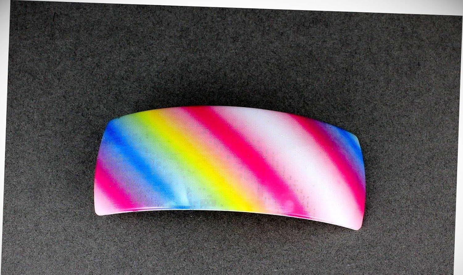 Perfect Hairstyle with Our Hair Accessories - Pink White Blu Stripe Barrette Plastic Rectangle Hair Clip Accessory 3 1/8" Long Fashionable Hair Accessory Hair Jewelry Accessories for Lady Women