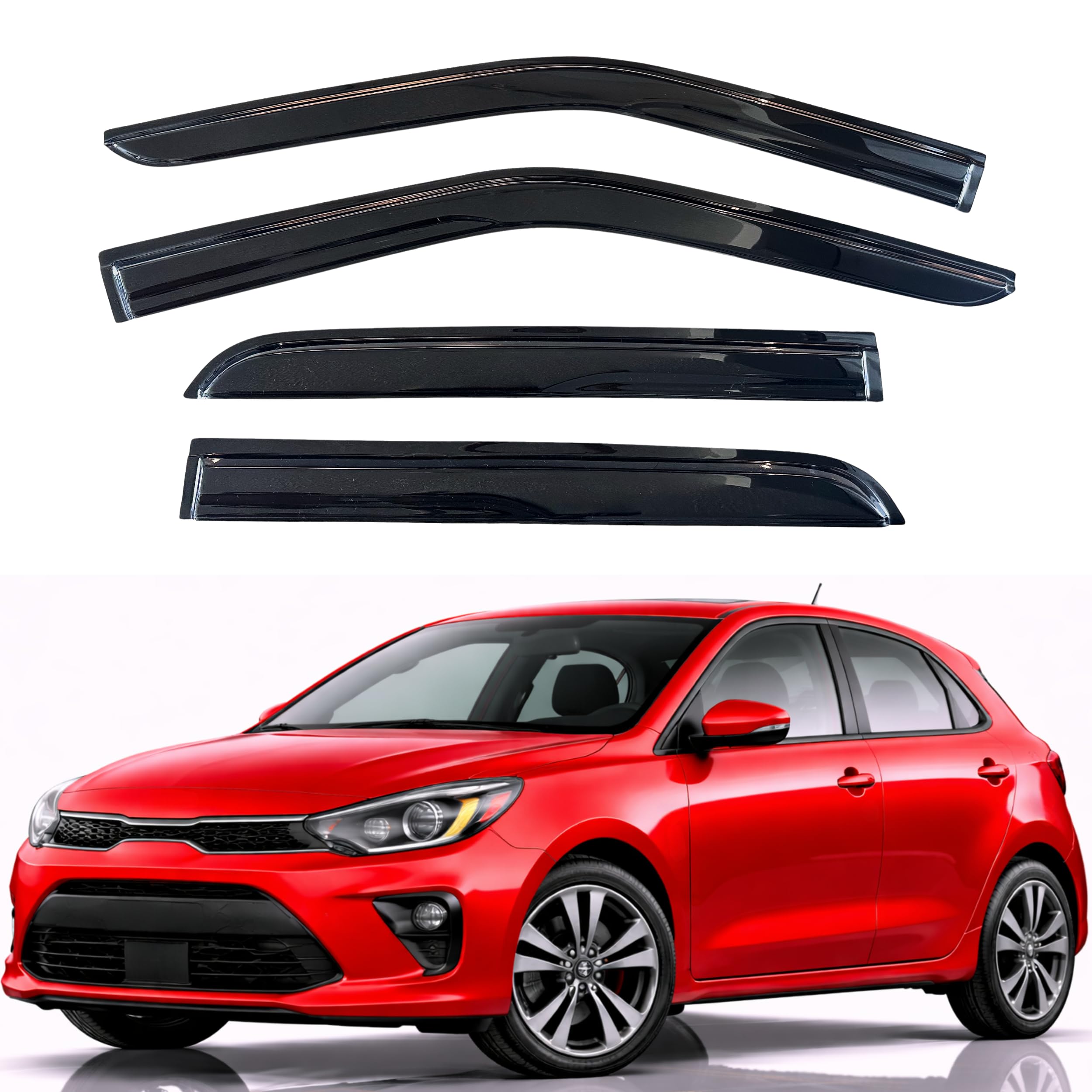 KPY Rain Guards Fit for 2018-2023 Kia Rio Hatchback