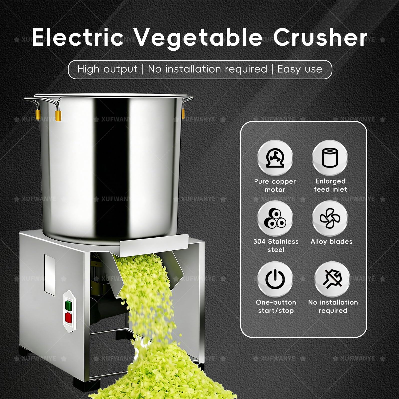 Procesador De Alimentos Comercial, Picadora Eléctrica De Verduras De 3500 RPM, Rallador Y Triturador Profesional De Verduras, para Una Alimentación Animal Eficiente 1800W