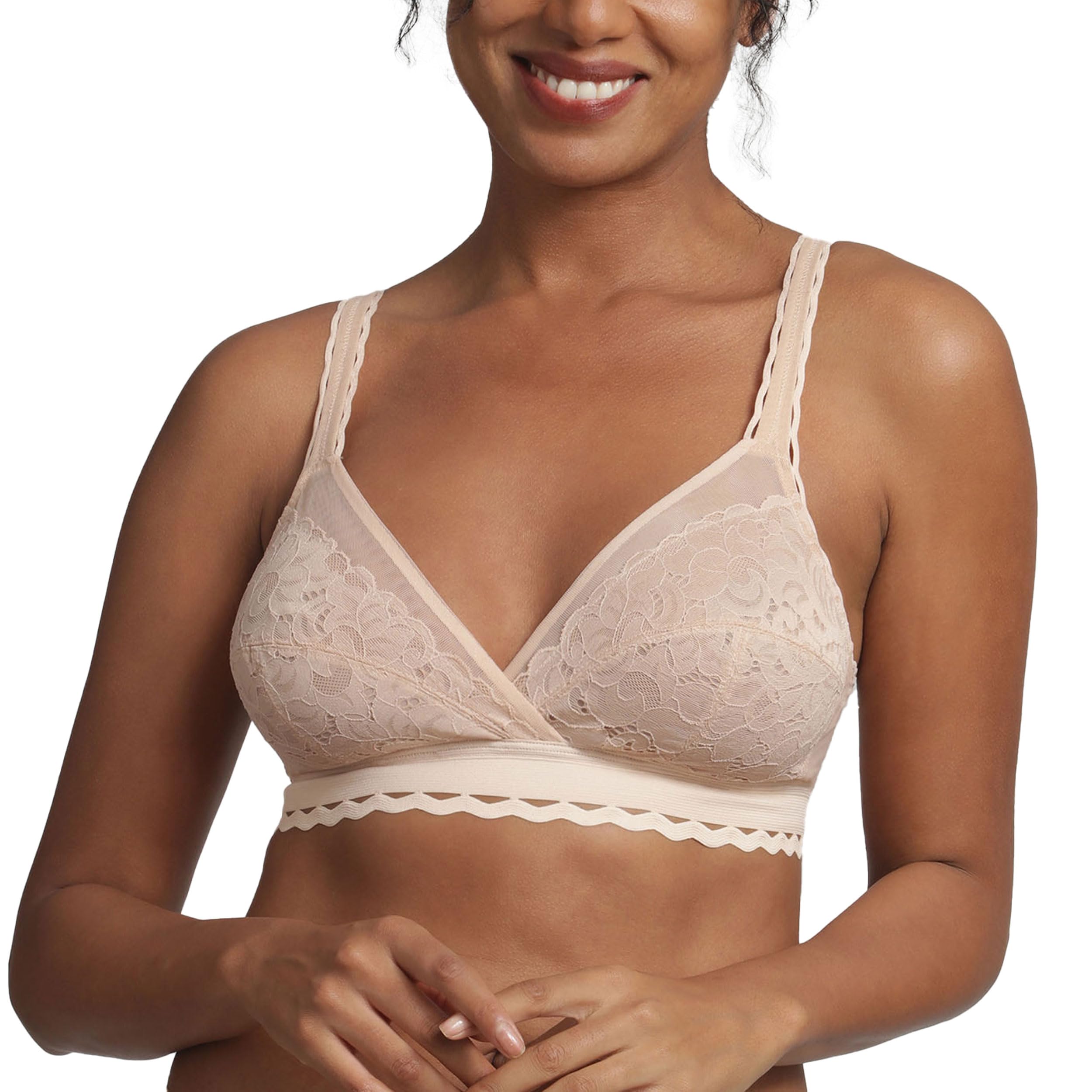 Playtex Bra Woman Classic Lace Support Recycled Soft Cup Bra x1 Black 36DD