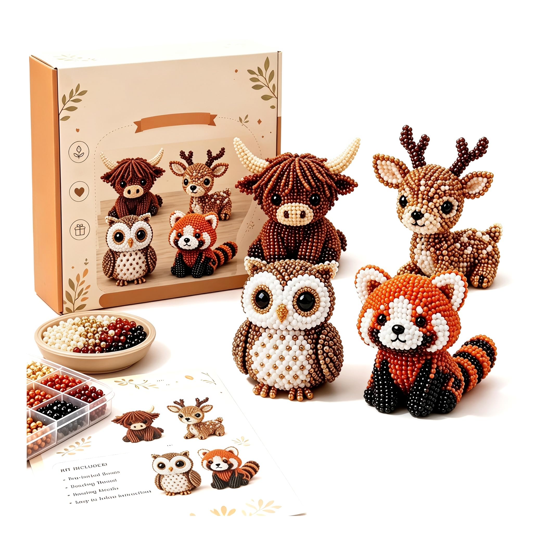 Comforso 3D Beaded Animal Kit Wild Animal Beading Kit Handmade Beading Kit