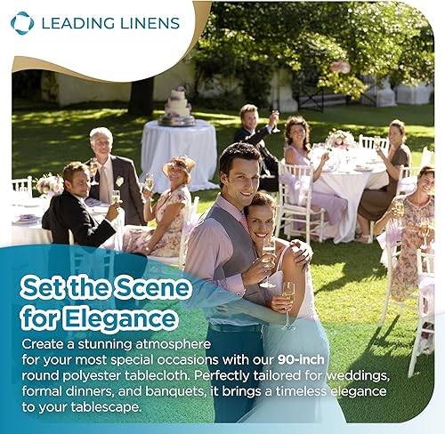 Miniatura 6 de Sparkles Make It Special - Mantel de tela de lino de 228 cm, 274 cm y 305 cm que se ajusta a mesas redondas y rectangulares en cenas de boda (10