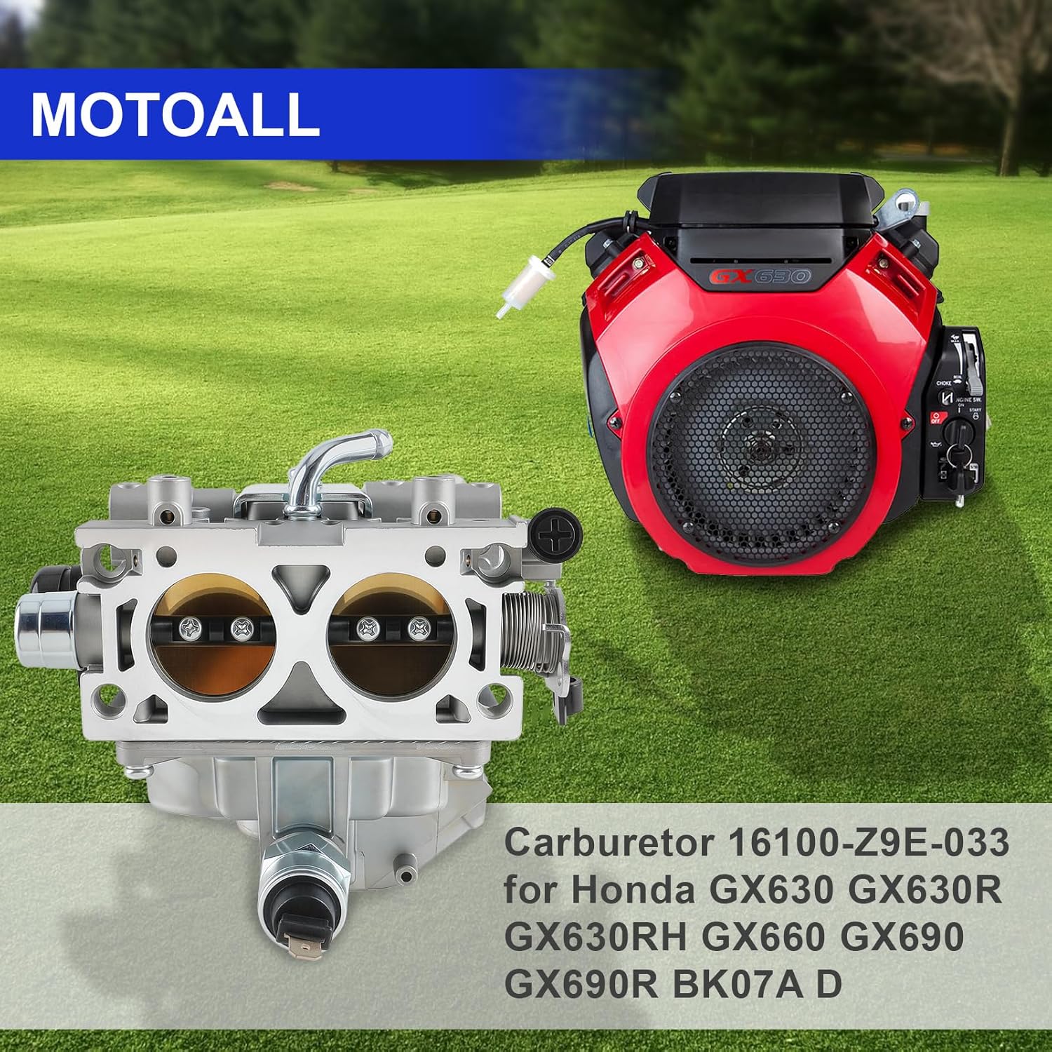 MOTOALL Carburetor 16100-Z9E-033 for Honda GX630 GX630R GX630RH GX660 GX690 GX690R Carburetor BK07A D Carb