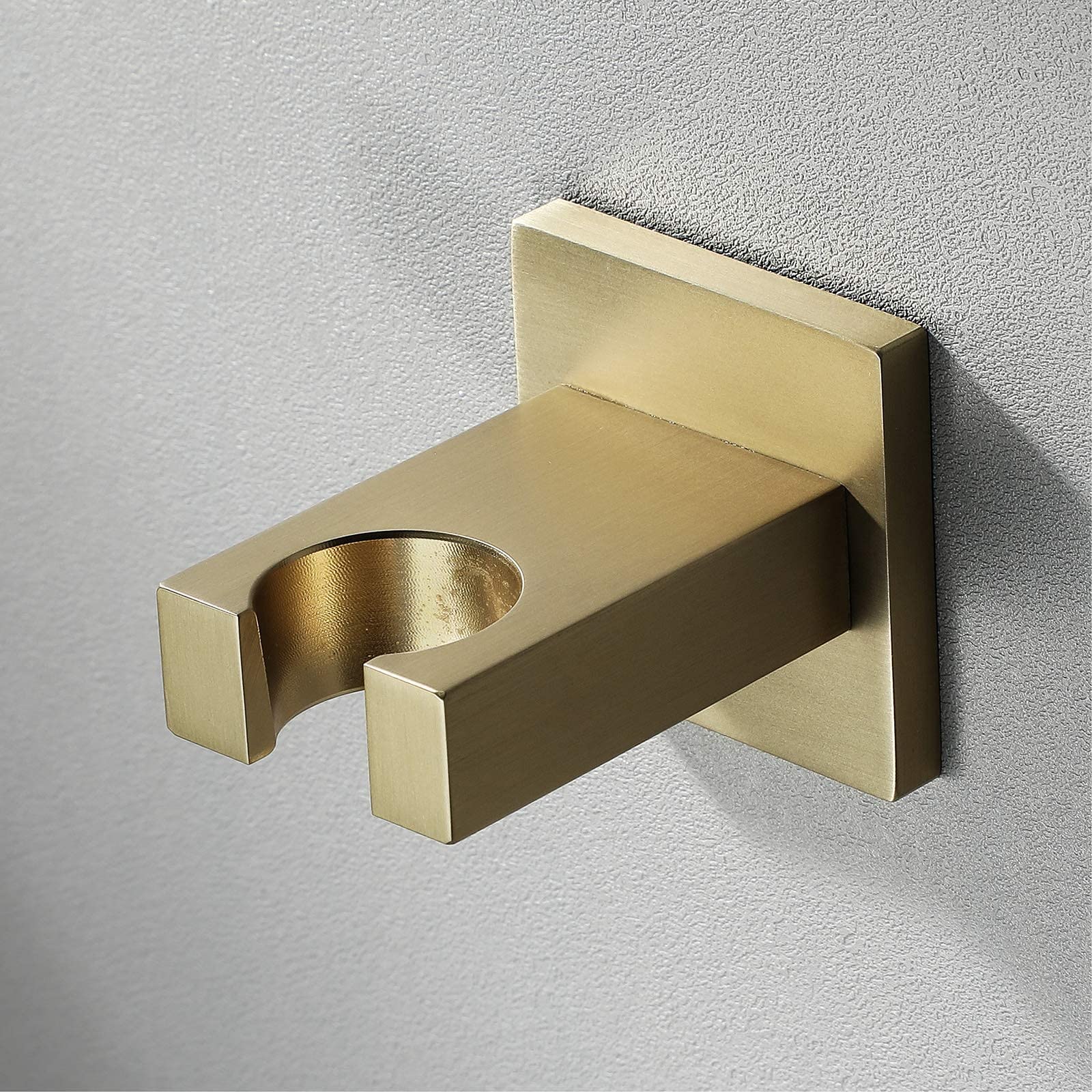 AKAZI Duschkopfhalter Messing Handbrausehalterung Wandmontage Duschhalterung Quadratischer Duschhalter Viele Farben sind erhältlich, Gebürstetes Gold (Brushed Gold)