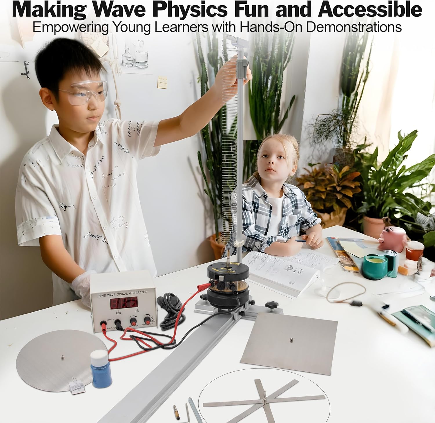 VFWAVGEN Variable Frequency Wave Generator - Ideal for Physics Wave Classroom Demonstrations