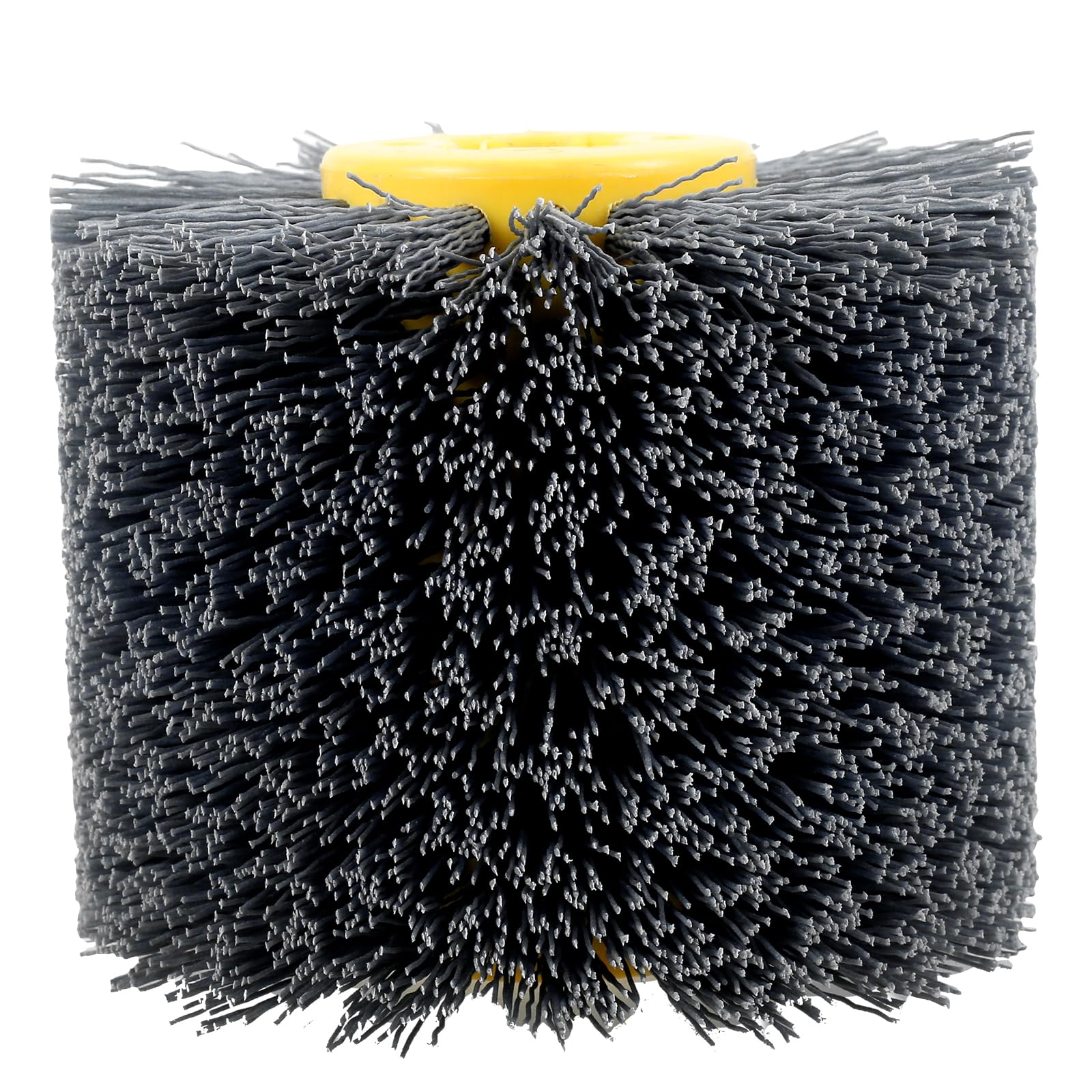 Abrasive Wire Drawing Wheel Drum Brushes, 120x100mm Nylon Wheel Drum Burnishing Tool for Derusting Deburring and Cleaning, Brunishing Polishing Wheels for Wood, Stone and Metal Surfaces(320 Grit)