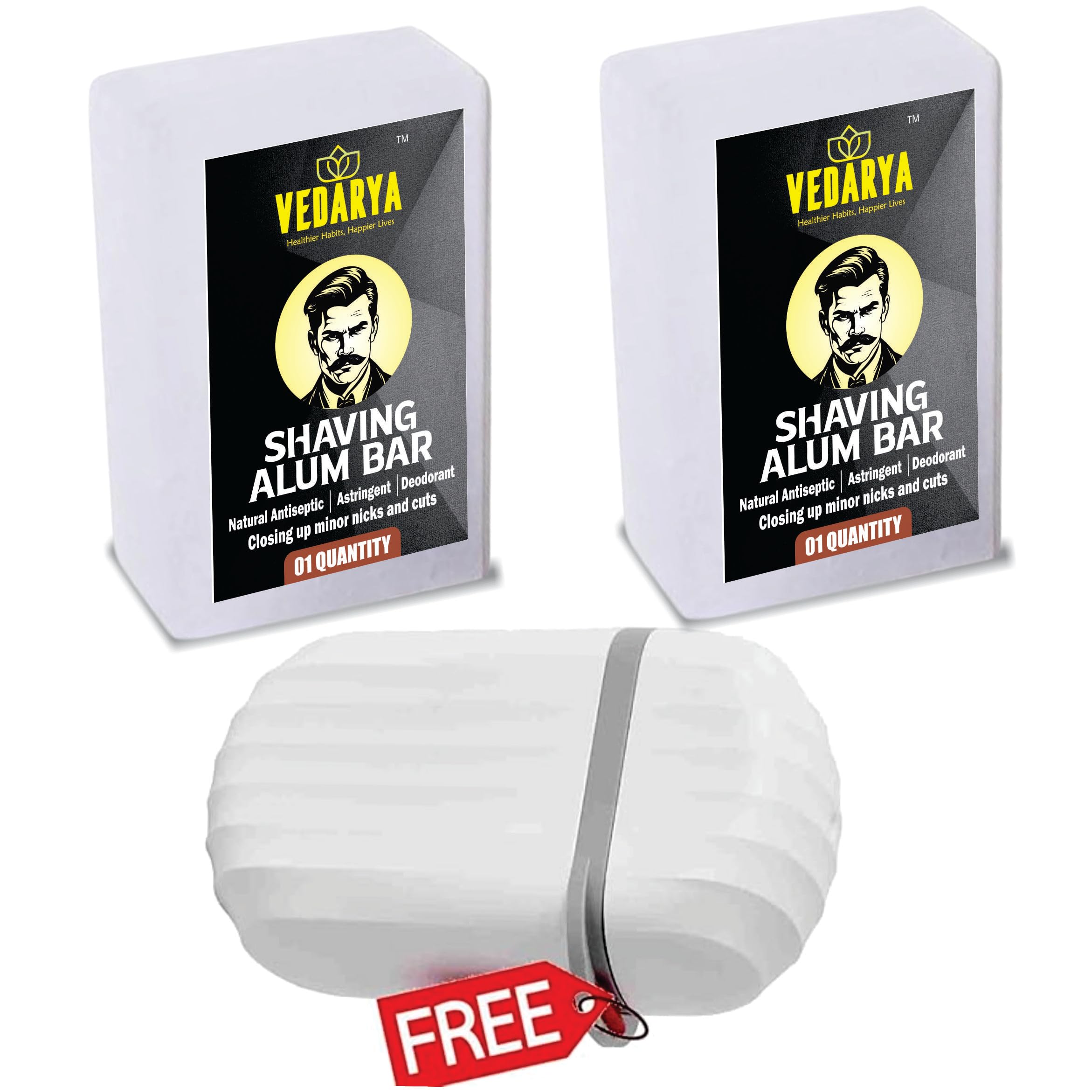 Vedarya Natural Alum Bar - 100g (PACK OF 2) with a Travel Case | Alum Block | Fitkari Stone Bar | Phitkari Alum Stone for Aftershave. Razor Burn Relief, Sweat Control , Skin Soothing, Skin Tightening, Water Purification, Underarm Deodrant| Long-Lasti (B0DC5H49Z8) Amazon Price History, Amazon Price Tracker