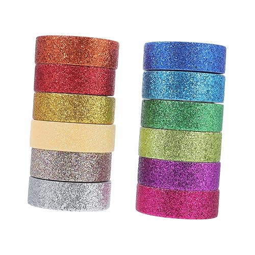 COHEALI 12 rollos de cinta washi hecha en casa, hojas de calcomanías para niños, cinta adhesiva de papel engomado, cinta Washi de bricolaje, cinta