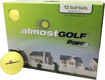 AG AlmostGolf Balls - Limited Flight Practice Golf Balls 12 Pack - Yellow