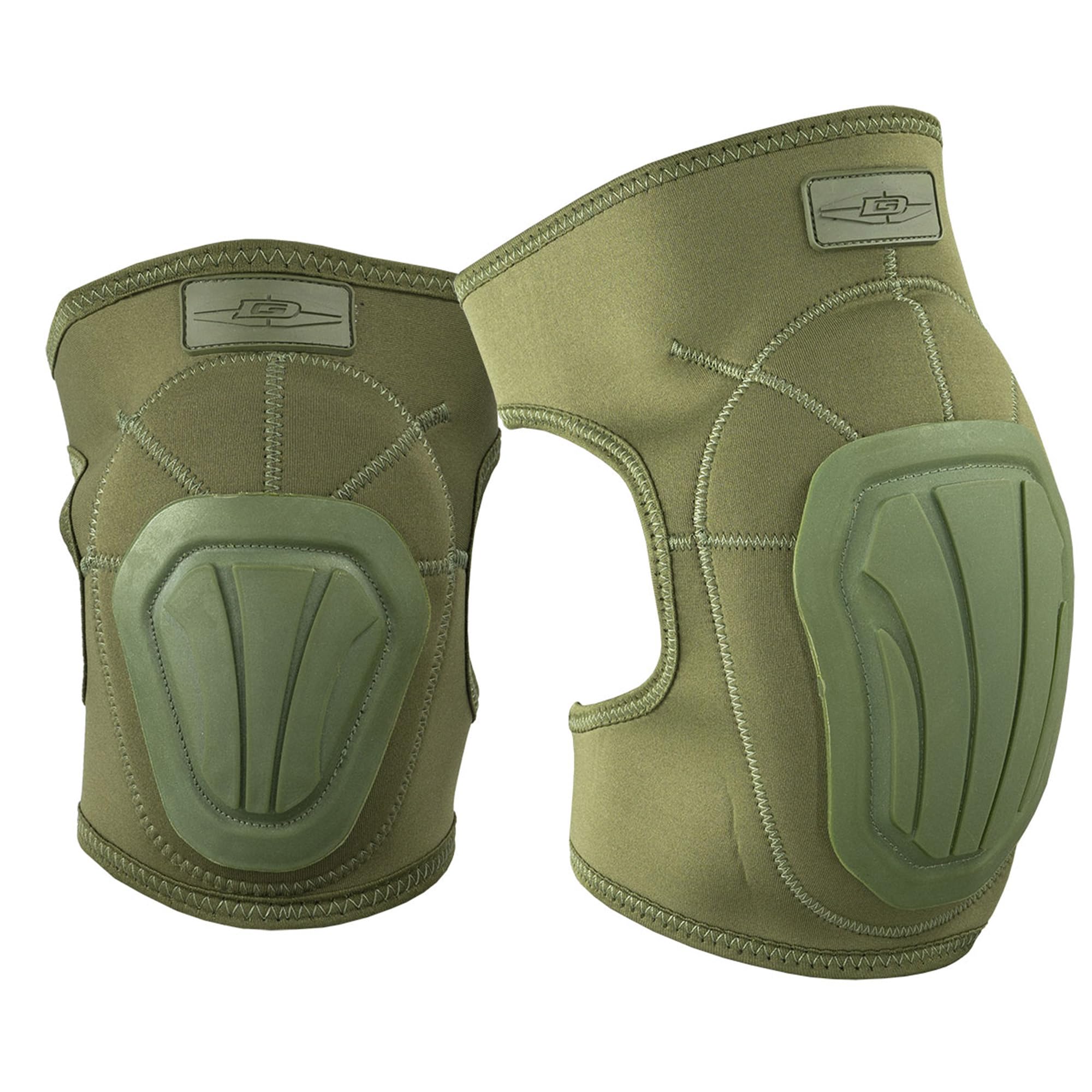 Damascus Gear: DNKPOD - Rodilleras de neopreno Imperial, tapas Trion-X reforzadas antideslizantes, ajuste seguro, absorción de golpes (talla única, verde OD)