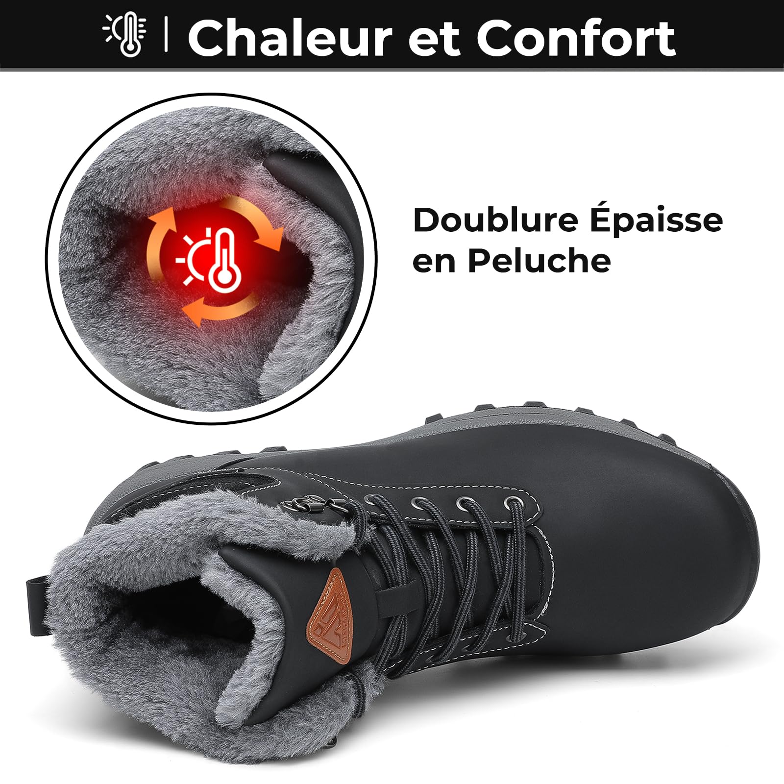 Mishansha Chaussure Hiver Chaude Homme Femme Bottes de Neige Bottines Fourrées 36-48