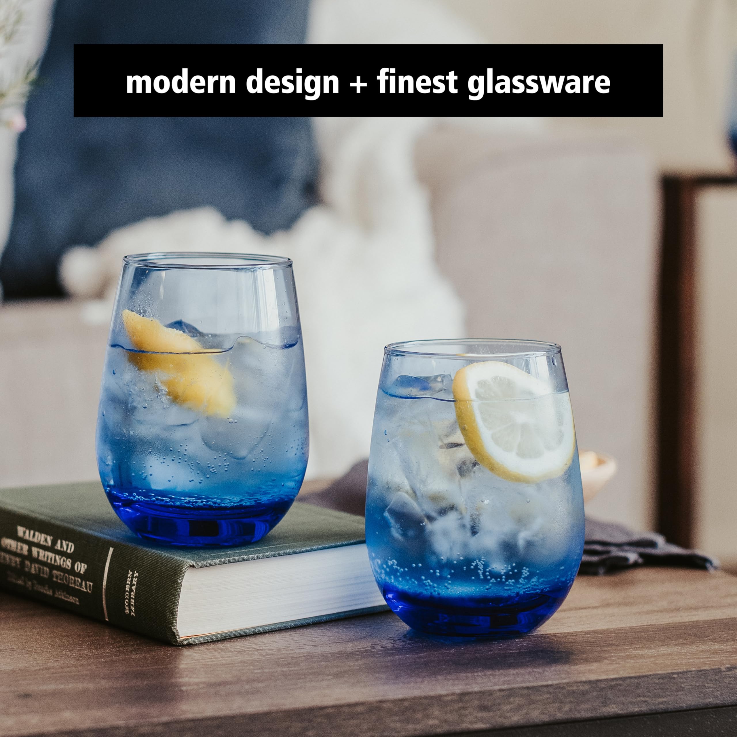 LIBBEY 70272 Verre à vin/verre universel « STEMLESS », 451 ml, lot de 12