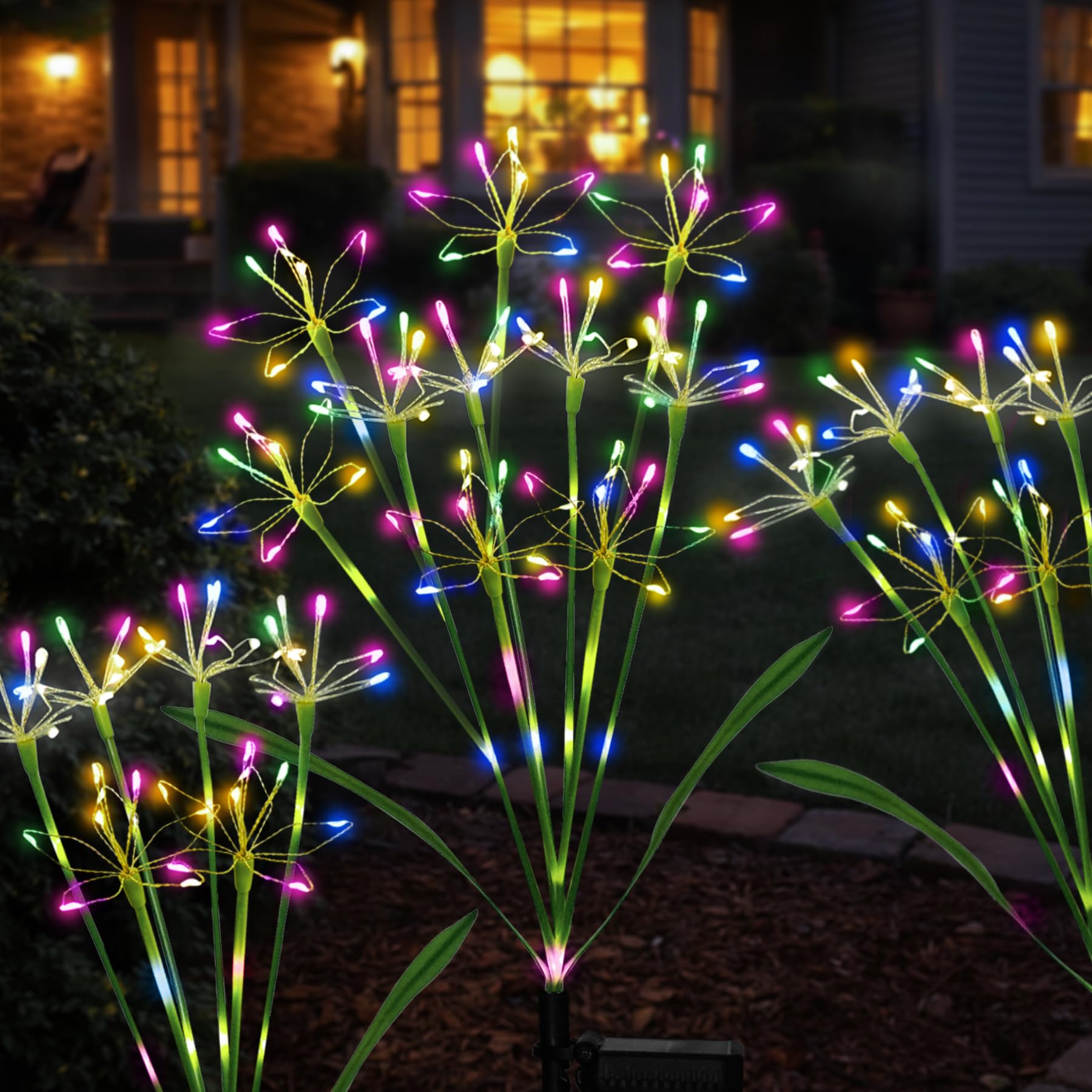 Gartendekoration, Außenleuchten, Solar-Gartenleuchten für Weihnachten im Freien, Feenfeuerwerk, dekorativ, solarbetriebene Dekoration für Hof, Weg, Blumenbeet, Pflanzgefäß, Balkon, Terrasse